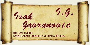 Isak Gavranović vizit kartica
